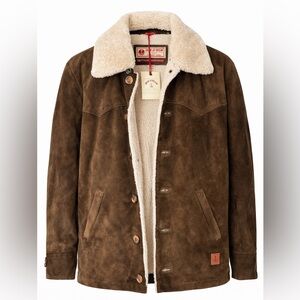 Iron & Resin Caravan Buffalo Suede Jacket Sherpa Lined Brown Men’s 2XL